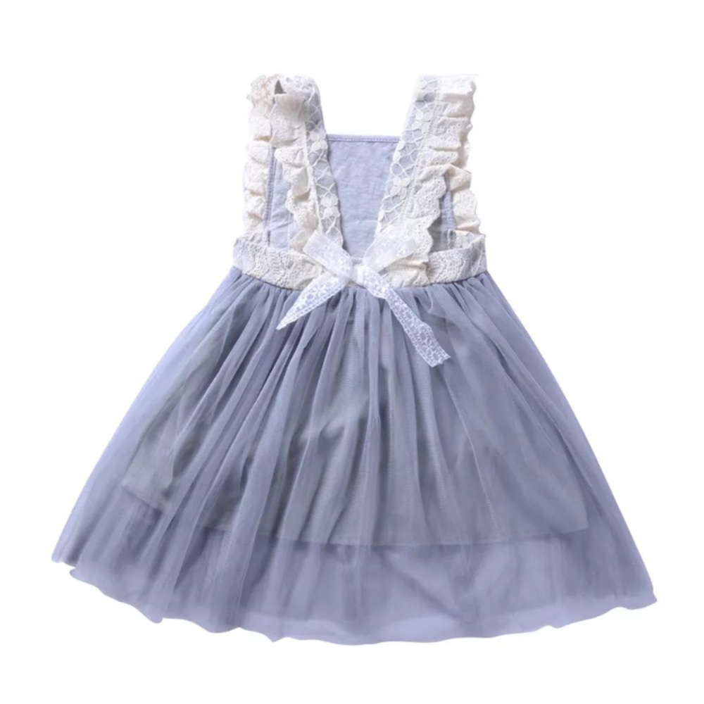 🌸 ⭐️LAST ONE⭐️ Grey Tulle Lace Dress - Picture 3 of 3